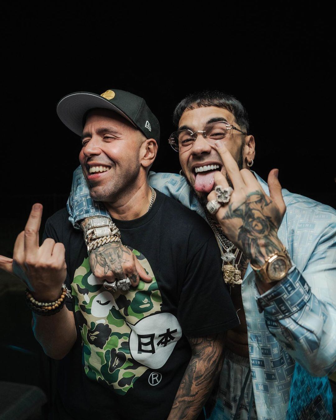 El "Molusco" y Anuel AA tras una entrevista realizada en abril de 2023 (Foto: Molusco / Instagram)