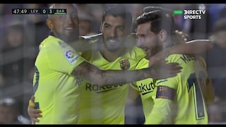 Tridente sudamericano: jugadón de Suárez, asistencia de Vidal y 'hat-trick' de Messi [VIDEO]