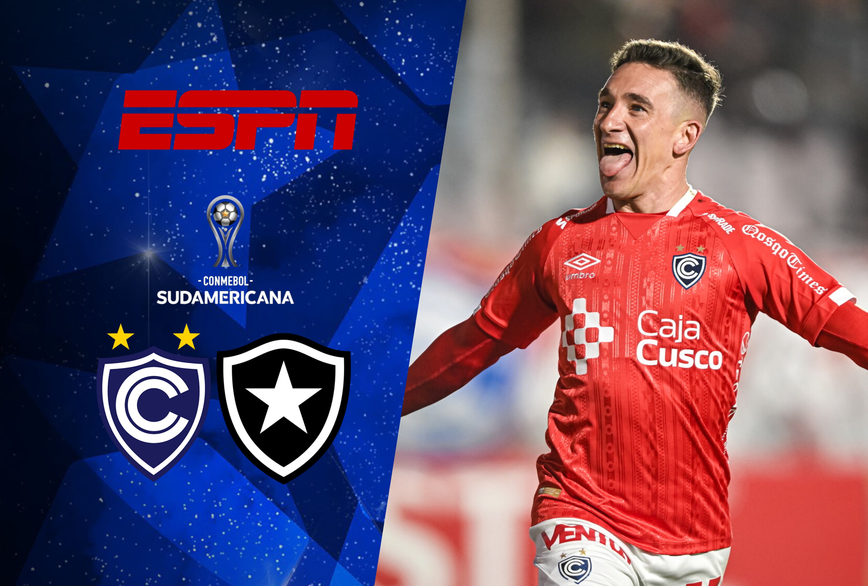 Transmisión en directo del partido de Copa Sudamericana 2026 entre Cienciano y Botafogo a través de las pantallas de ESPN y la plataforma Disney Plus. | Crédito: gol.conmebol.com / Composición Depor