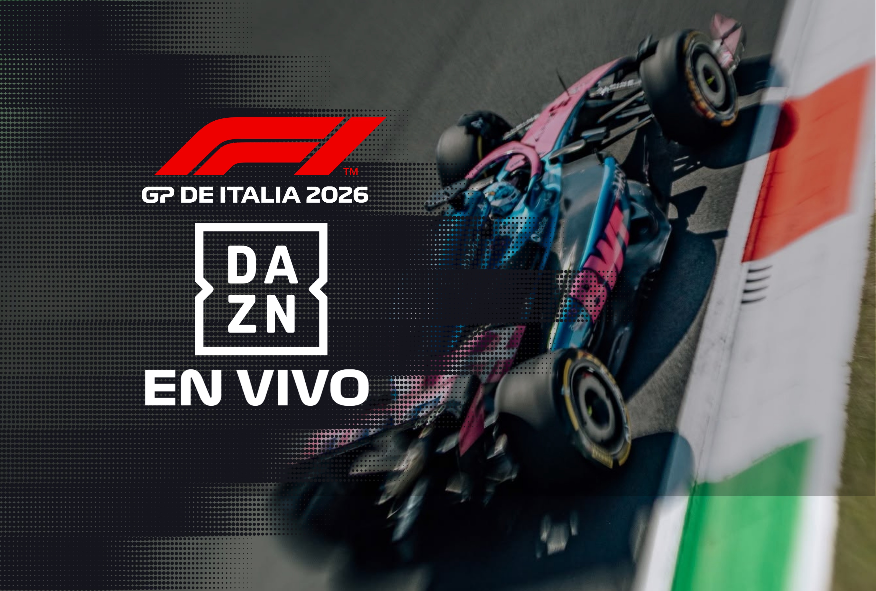 Pilotos de la parrilla oficial alineados en la recta principal del circuito de Monza previo al inicio del Gran Premio de Italia 2026, disponible en directo para España mediante la señal de DAZN F1. | Crédito: formula1.com / Composición Mag