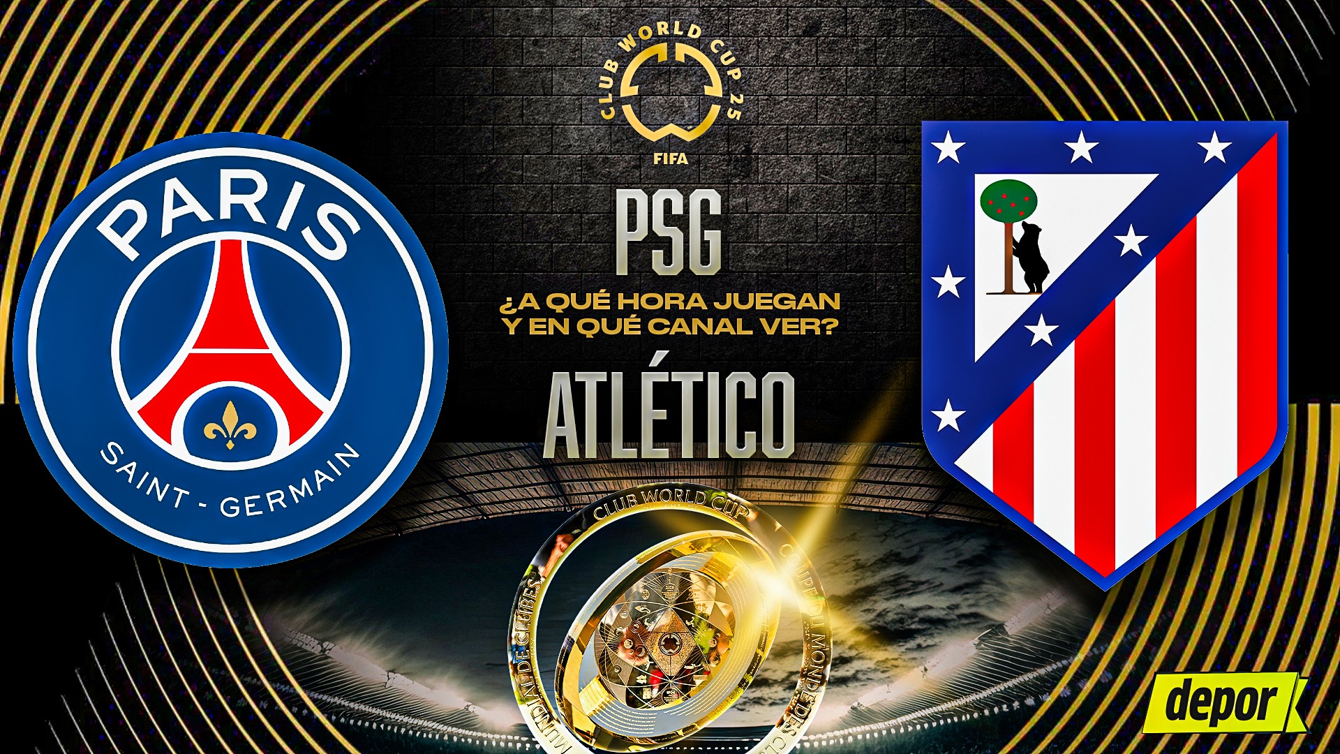 PSG vs. Atlético de Madrid por Mundial de Clubes.