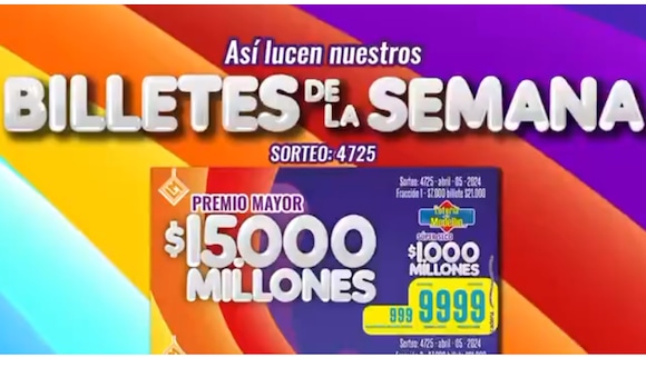 Billete de Lotería de Medellín del 5 de abril. (Foto: @LoteriaMedellin)