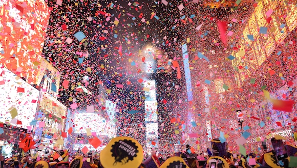 El Año Nuevo en Times Square, Nueva York, es uno de los espectáculos más famosos del mundo (Foto; AFP).