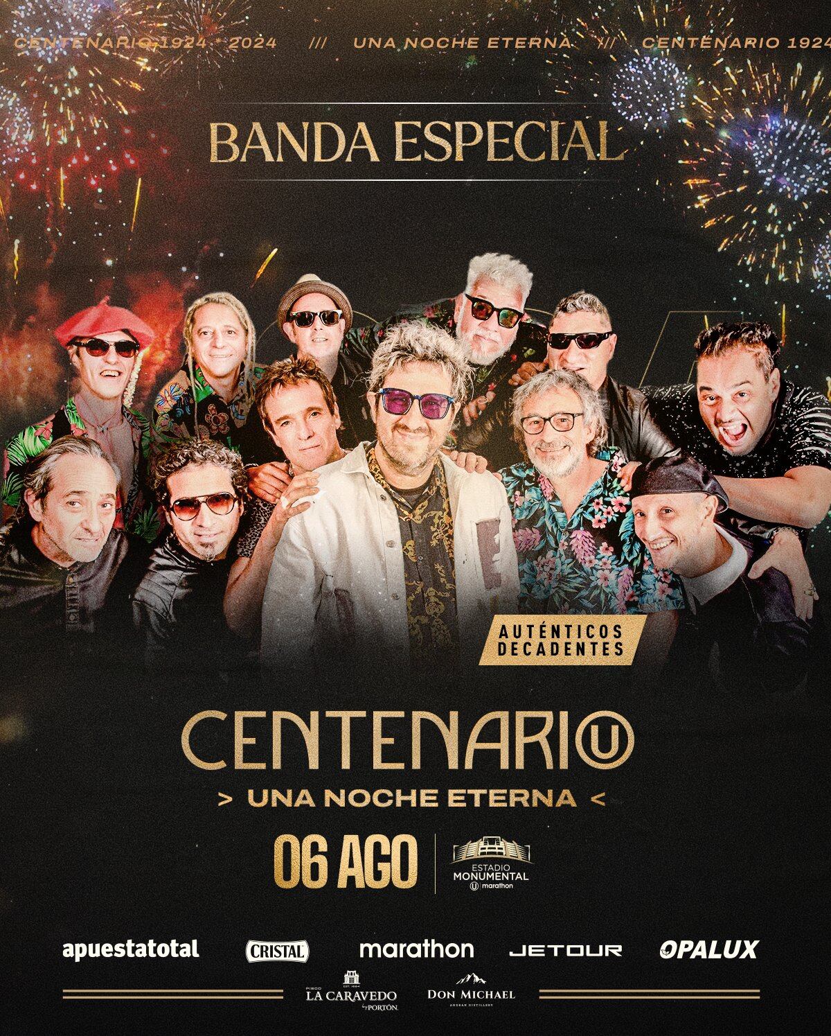 Artistas invitados para el Centenario de Universitario de Deportes este martes 6 de agosto en el Estadio Monumental de Ate. (Foto: @Universitario).