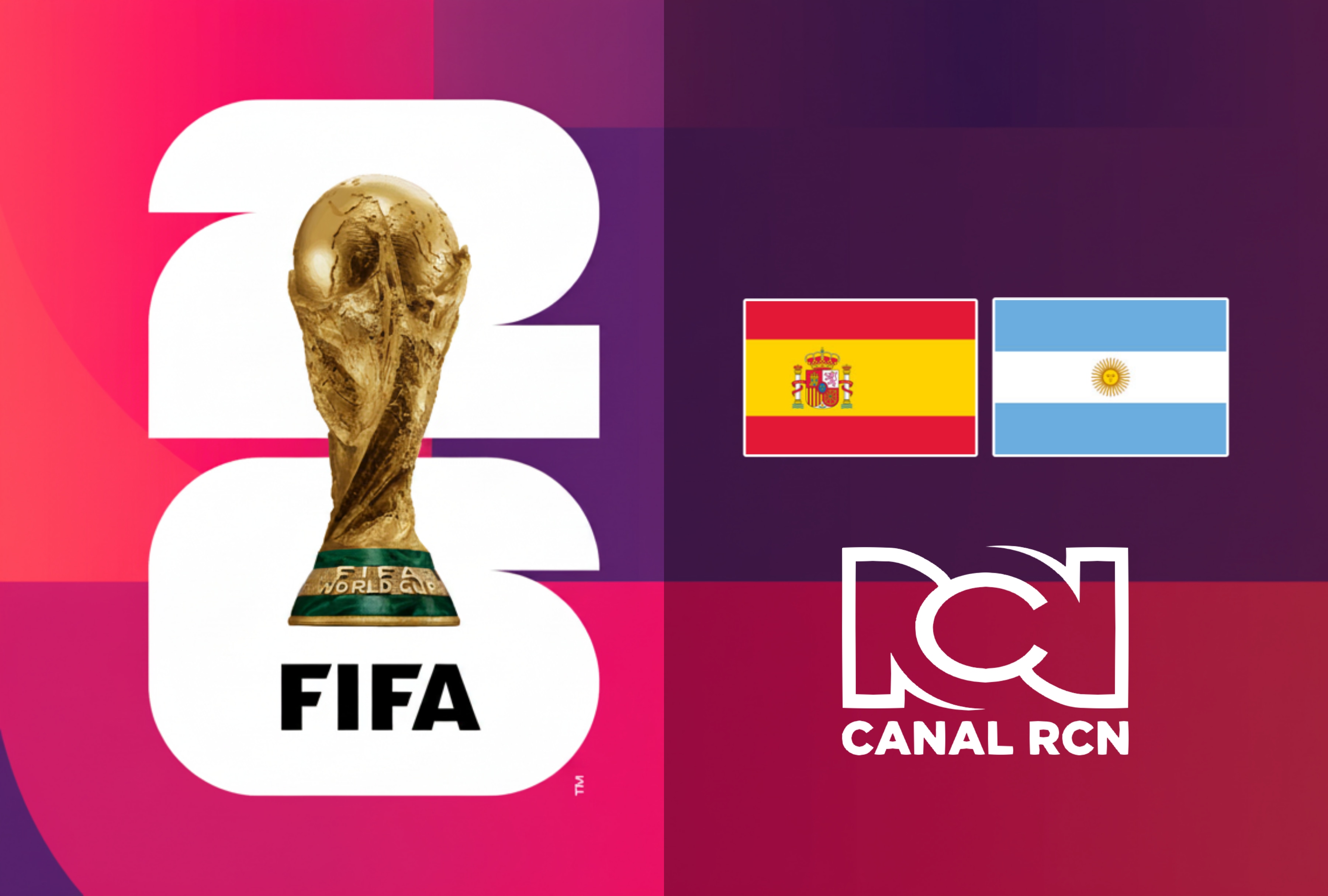 Transmisión en directo del Canal RCN para el partido España vs. Argentina. Encuentre las instrucciones para ver la gran final del Mundial 2026 en televisión abierta y plataformas online en Colombia. | Crédito: fifa.com / Composición Depor