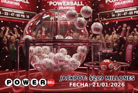 Números ganadores del Powerball hoy, 21 de enero 2026: resultados del sorteo jackpot de $209 millones en EE.UU.
