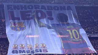 Lionel Messi respondió con gol pancarta de reconocimiento por el Balón de Oro