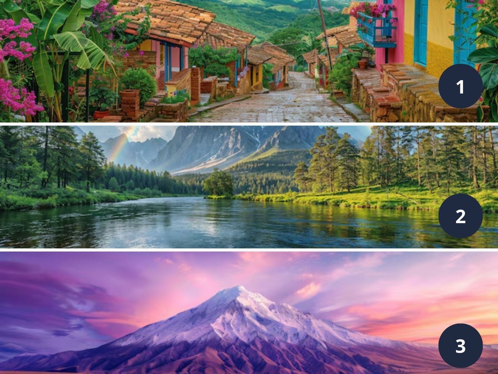 Test visual: seleccionando uno de los paisajes sabrás qué cualidades te hacen un ser especial. (Foto: Composición Freepik / Depor)