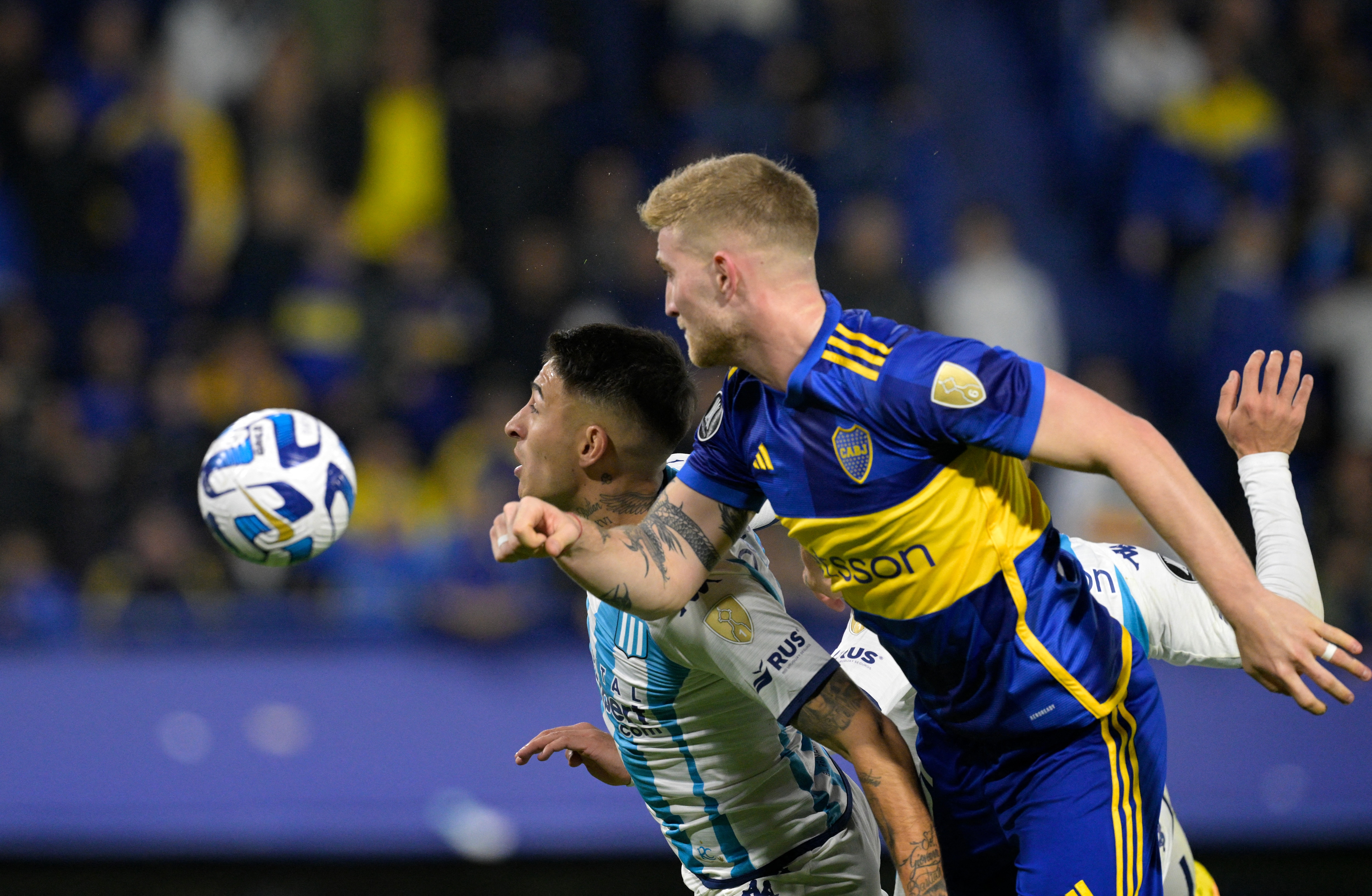 Boca vs. Racing en partido por cuartos de final de Copa Libertadores 2023. (Foto: AFP)