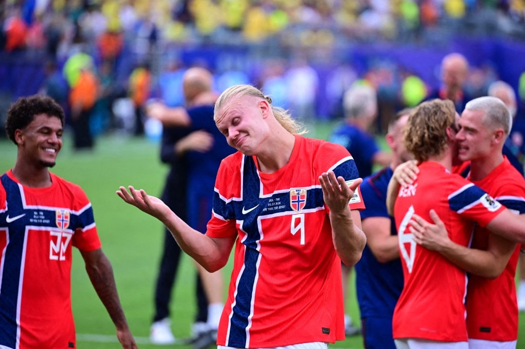 Haaland acabó con Brasil y alcanzó a Messi y Mbappé en el Mundial (Foto: AFP)