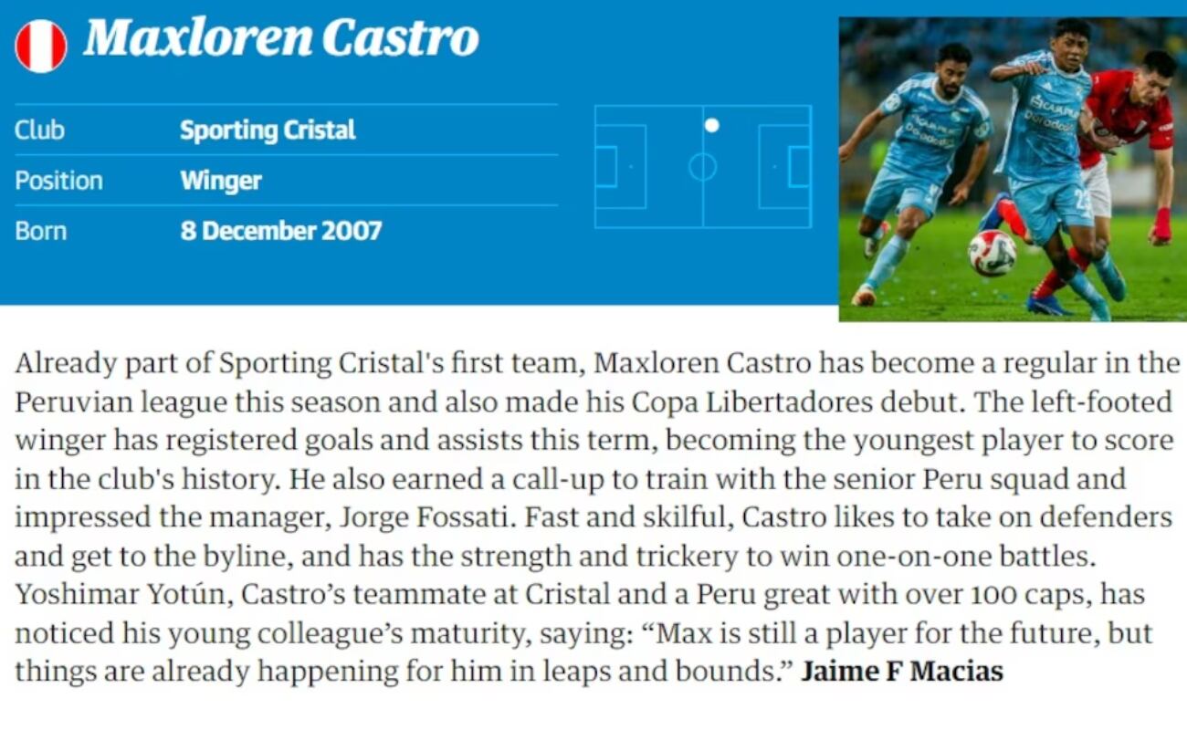 Publicación de The Guardion sobre Maxloren Castro. (Captura)