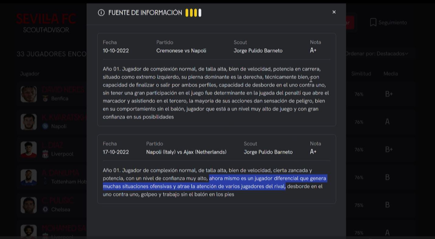 Los comentarios de los analistas que estarán a disposición en la web Scout Advisor.