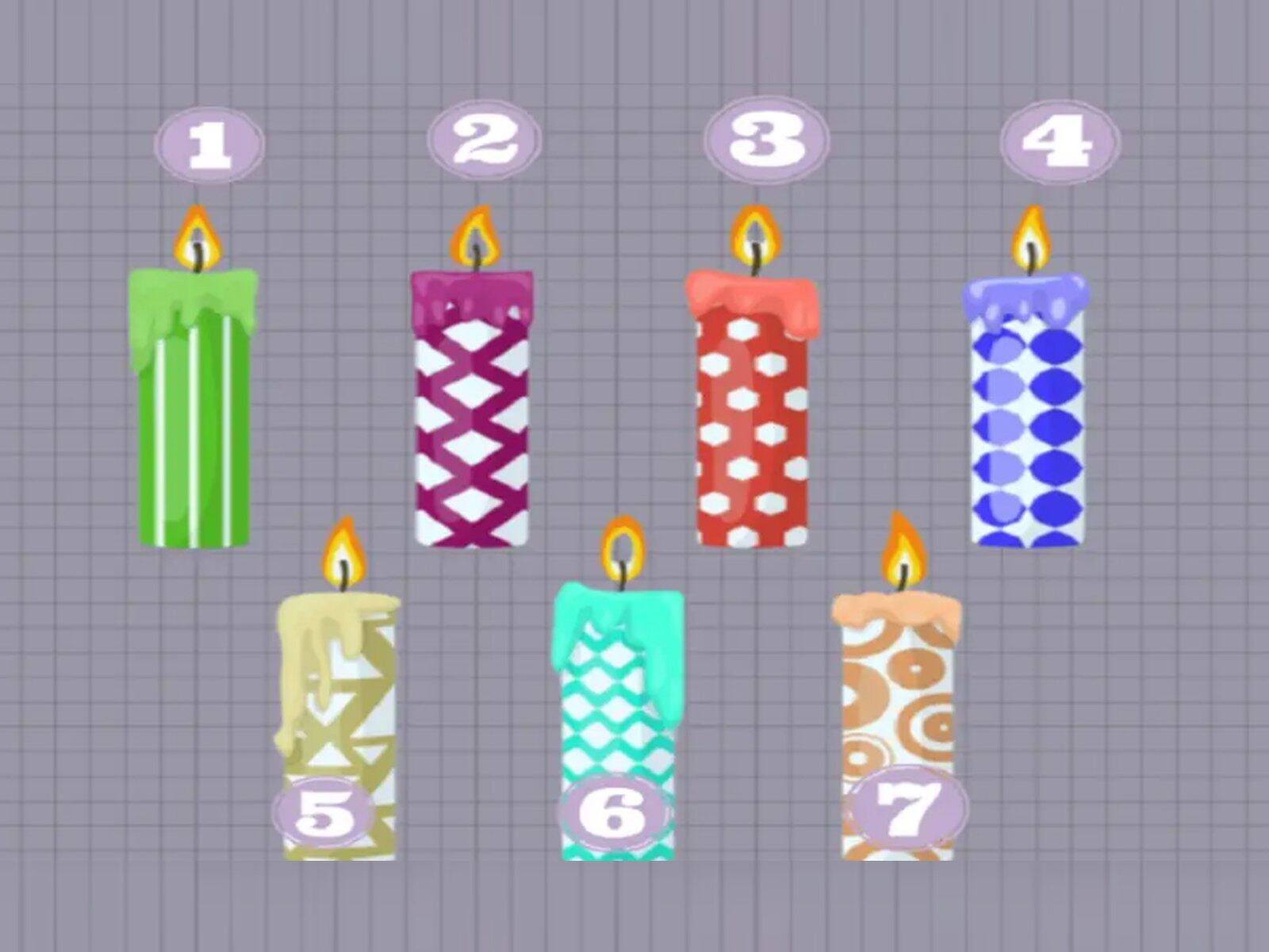 TEST VISUAL | Esta imagen te muestra siete velas. Elige una. (Foto: namastest.net)