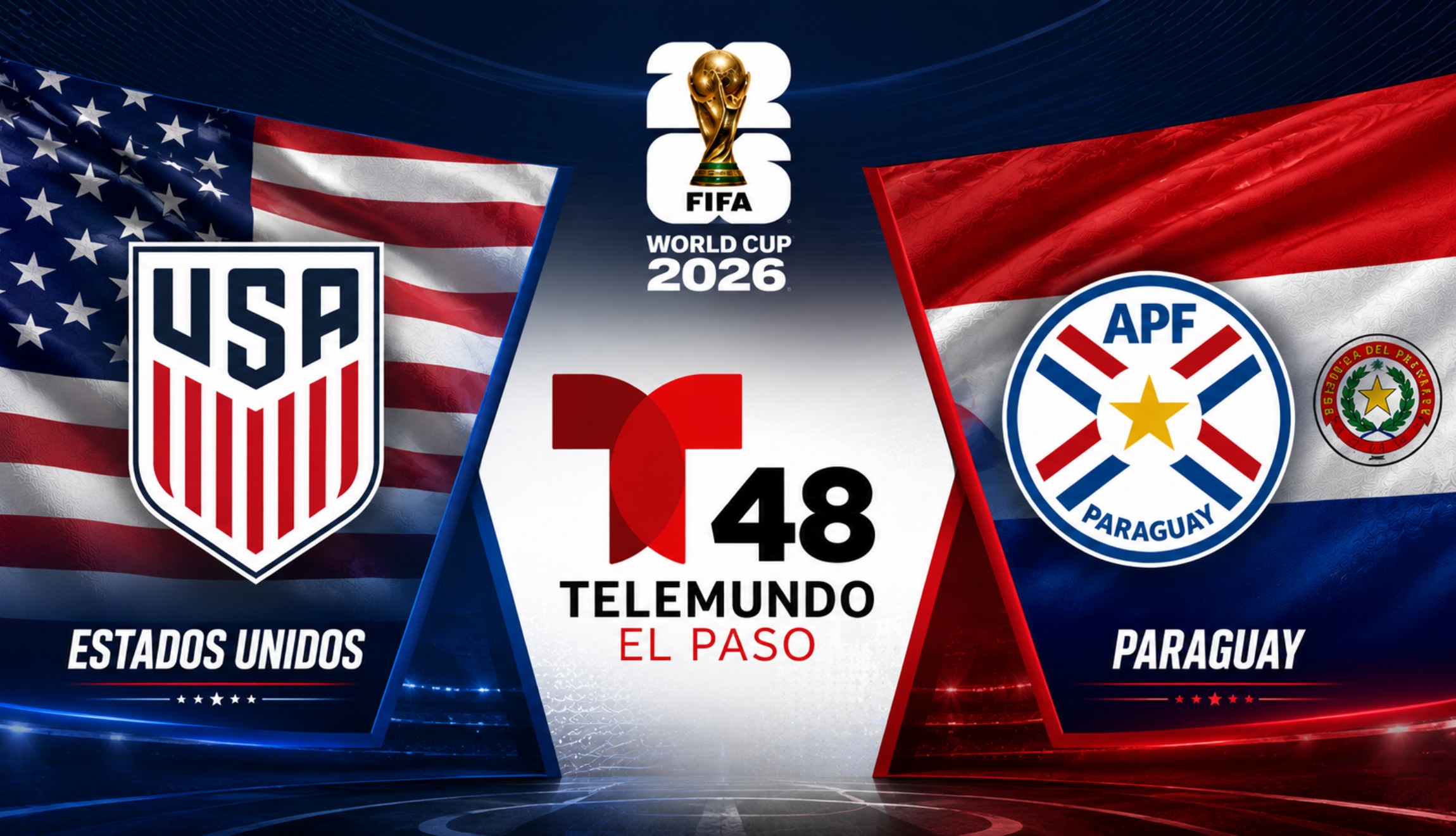 Sigue la señal de Telemundo 48 para ver el partido de Estados Unidos vs. Paraguay en vivo y en directo, este viernes 12 de junio, por la Jornada 1 del Grupo D del Mundial 2026. (Foto: Imagen creada por Depor utilizando la IA de Chat GPT)