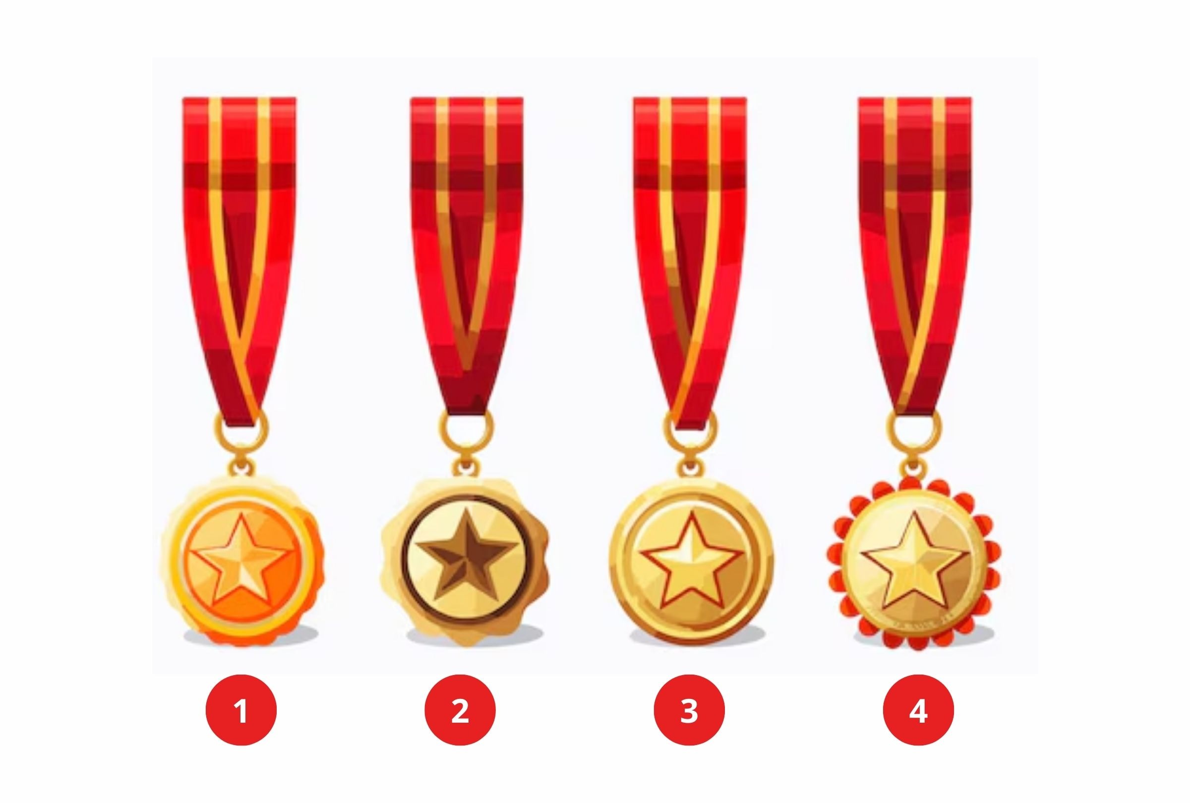 TEST VISUAL | Tómate el tiempo para seleccionar una de las medallas de la prueba de personalidad. (Crédito: Composición Freepik)