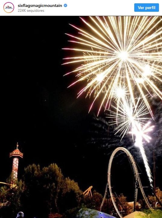 Six Flags Magic Mountain celebrates July 4th with its “Celebrate America” event, combining the adrenaline of roller coasters with a large-scale fireworks show. (Photo: Six Flags)
