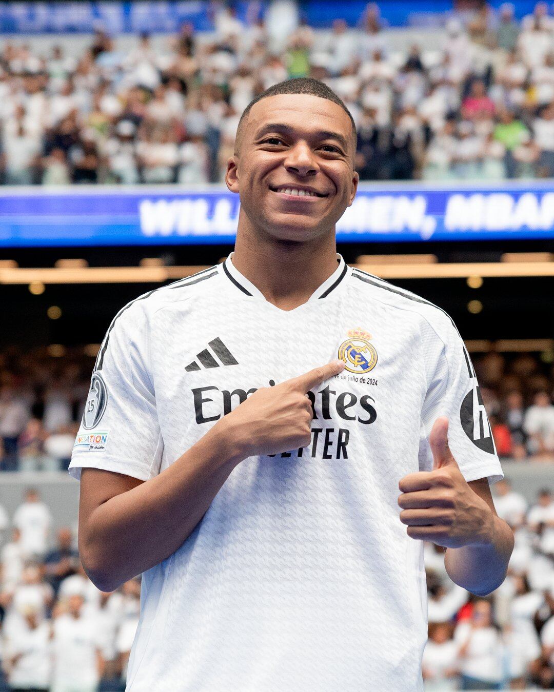 Kylian Mbappé como nuevo futbolista del Real Madrid de España (Foto: AFP)