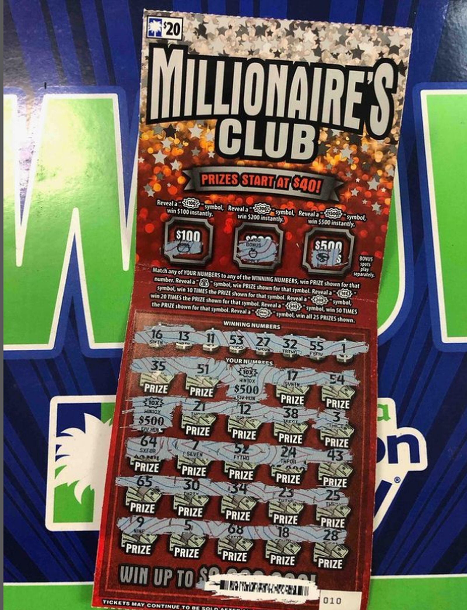 El raspadito fue robado por un compañero de trabajo en 2012 (Foto: Lotería de Carolina del Sur)