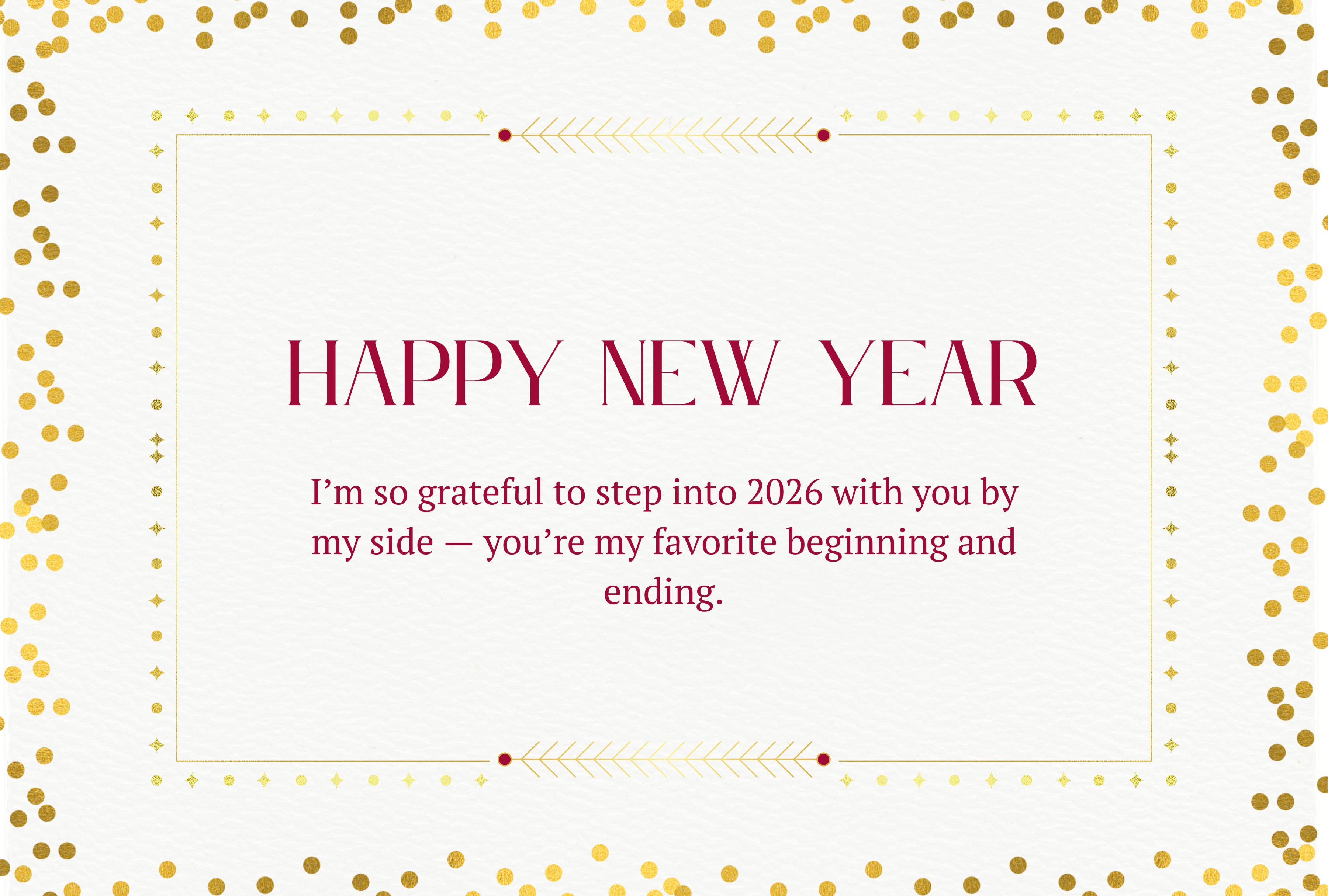 "I'm so grateful to step into 2026 with you by my side - you're my favorite beginning and ending." | Photo by canva.com / Depor