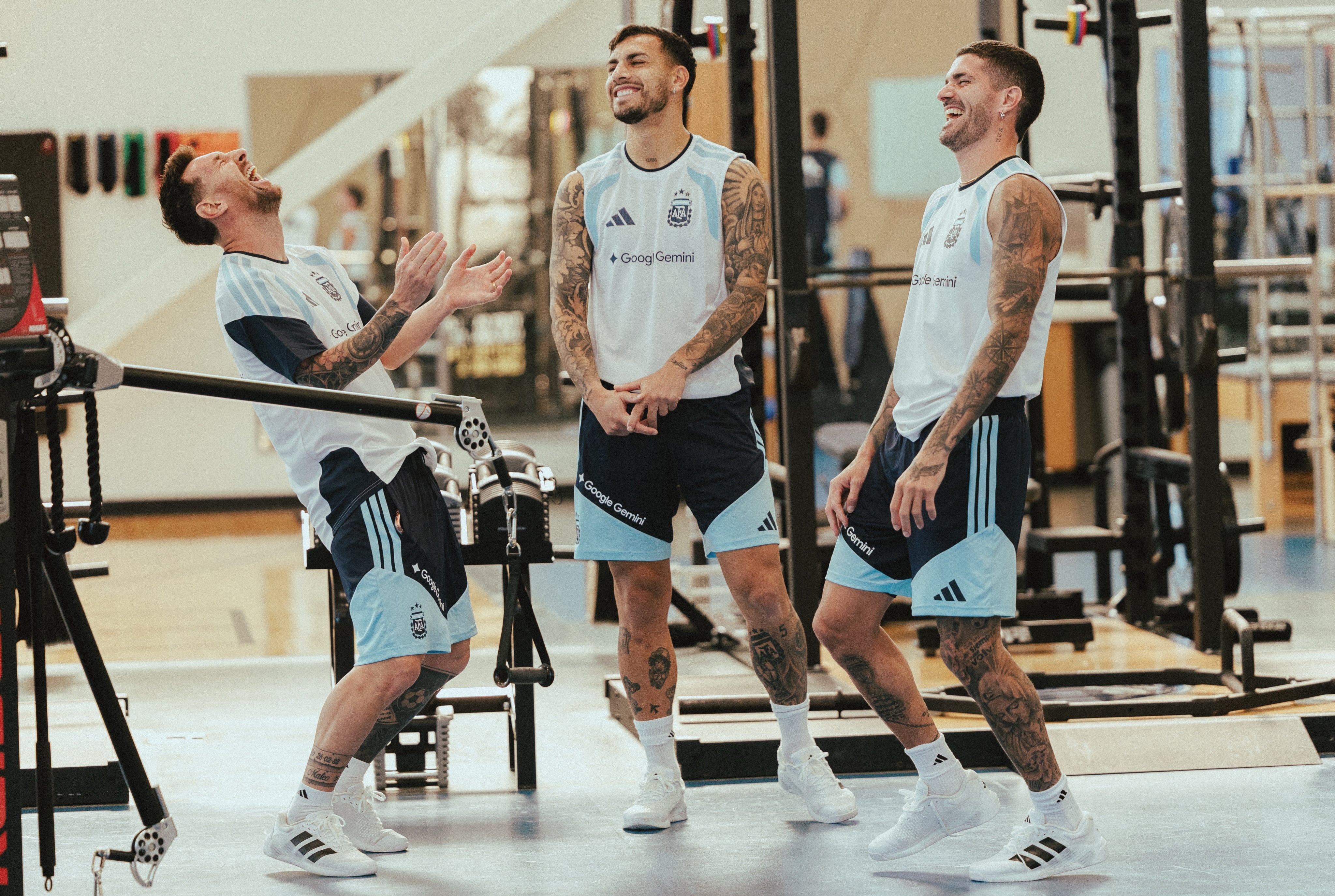 La selección Argentina ya entrena con el mejor de los ánimos en Estados Unidos. (Foto: AFA)