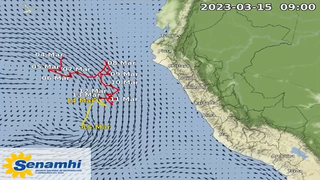 Ciclón Yaku: Mira cuál será su ruta hasta el 16 de marzo