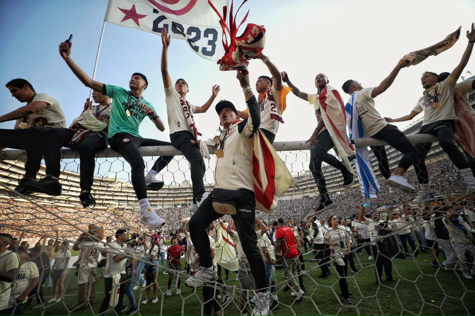 La celebración de Universitario en el Estadio Monumental. (Foto: Leonardo Fernández / GEC)
