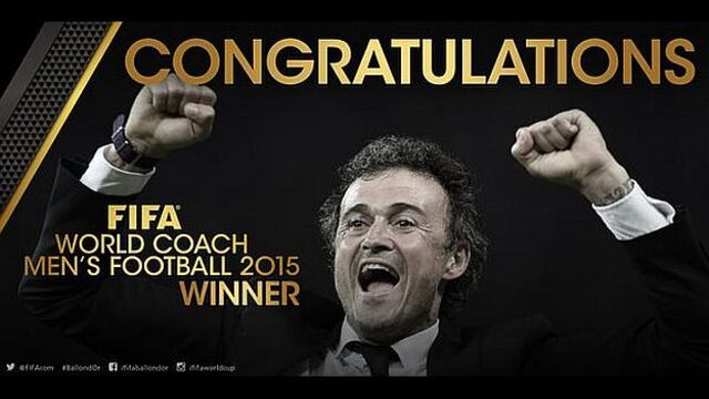 Luis Enrique fue elegido el mejor entrenador del 2015 por la FIFA