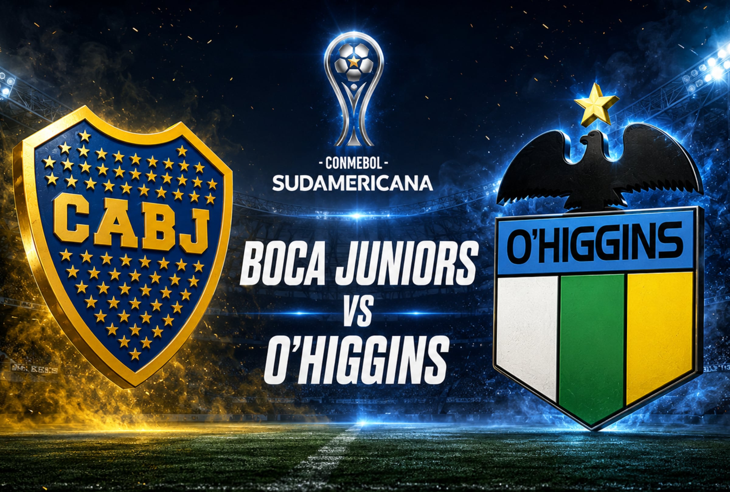 RANCAGUA, (CHILE), 30/07/2026.- Dónde ver EN VIVO el partido de Boca Juniors vs. O'Higgins por la vuelta de los playoffs de la Copa Sudamericana 2026 que se realizará en el Estadio Codelco El Teniente. FOTO: Imagen creada por ChatGPT.