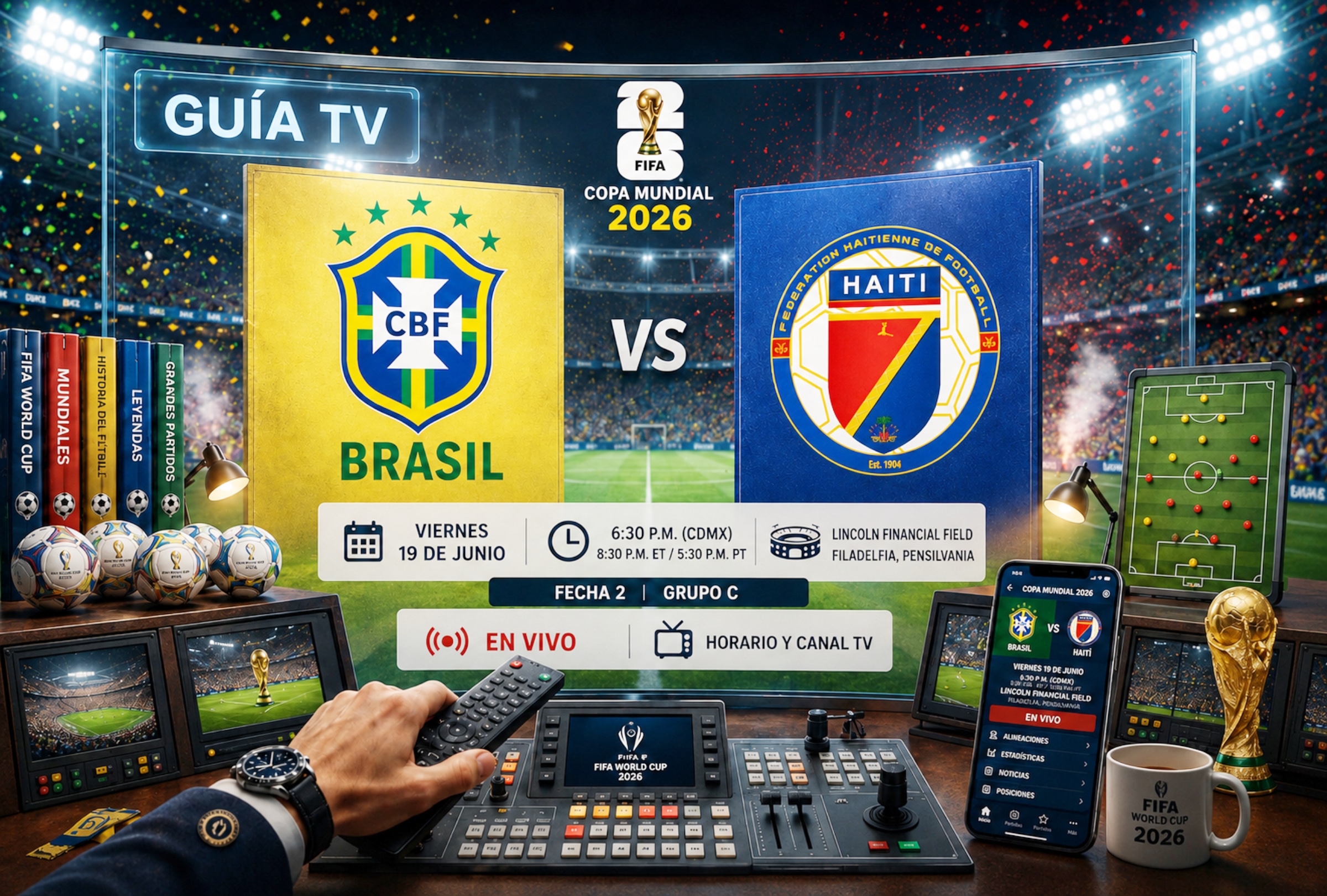 FILADELFIA, PENSILVANIA (ESTADOS UNIDOS), 19/06/2026.- Lista de canales de televisión y servicios streaming para ver el partido Brasil vs. Haití EN VIVO GRATIS ONLINE hoy por la Jornada 2 del grupo C del Mundial 2026 en el Estadio Lincoln Financial Field de Filadelfia, Pensilvania. FOTO DE NOÉ YACTAYO