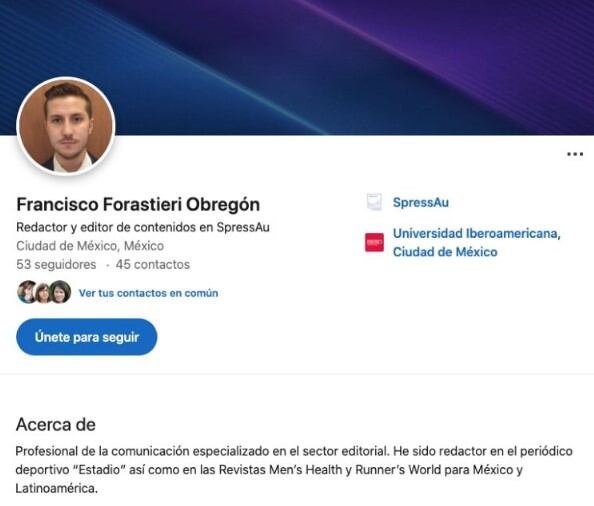 Perfil de Francisco Forastieri (Foto: LinkedIn)