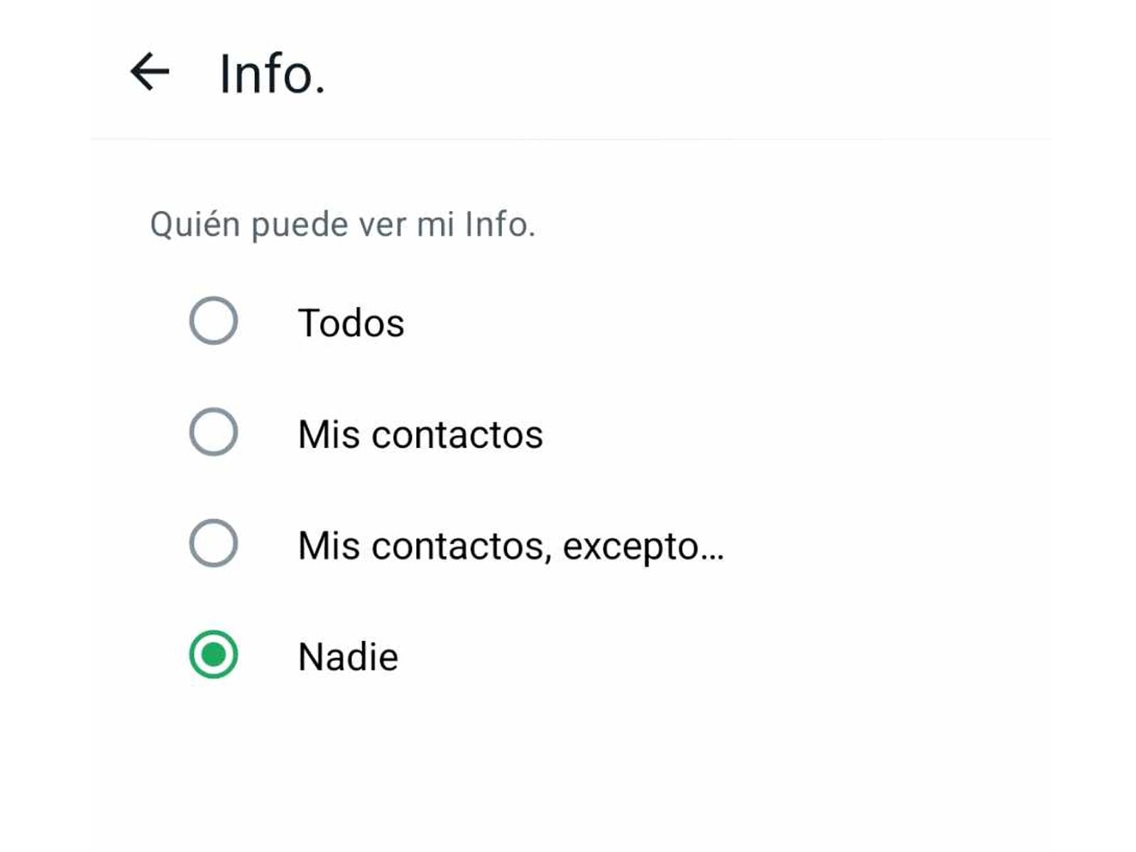 WHATSAPP | También puedes ocultar tu Info. (Foto: Depor - Rommel Yupanqui)