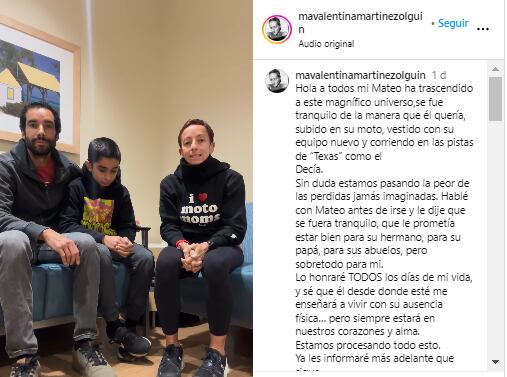 Valentina Legarreta, madre del menor fallecido, lamentó su pérdida en redes sociales (Foto: Valentina Legarreta / Instagram)