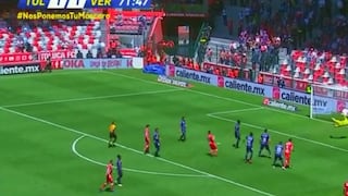 ¡Nada que hacer para el portero! Golazo de Antonio Ríos para el 2-1 de Toluca ante Veracruz [VIDEO]