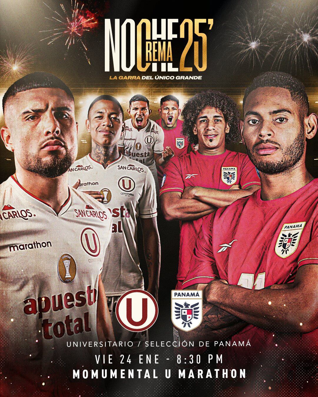 Universitario de Deportes enfrentará a Panamá en la Noche Crema 2025. (Captura)