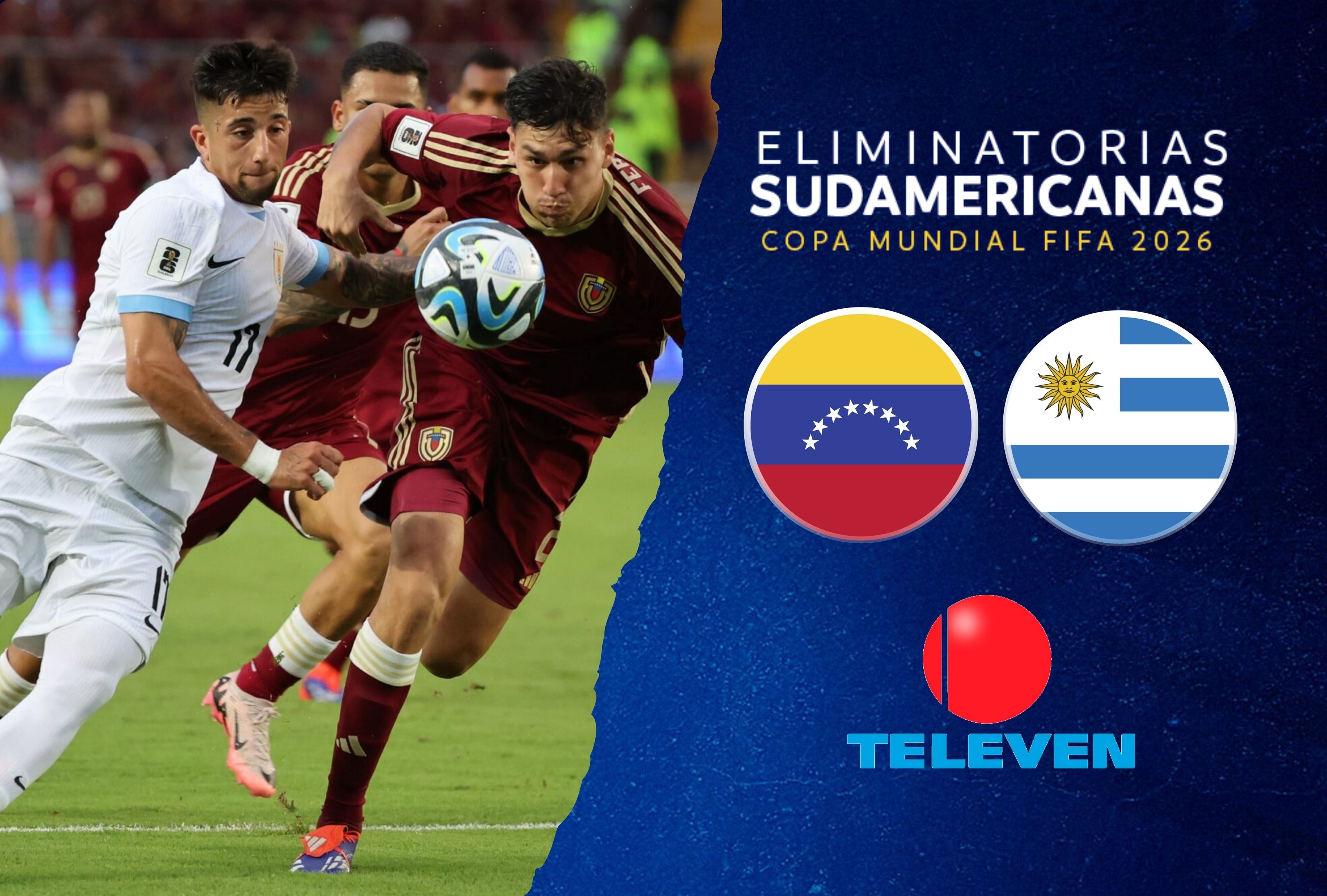 Venezuela se enfrenta a Uruguay EN VIVO por Televen. Mira gratis el partido por TV abierta y streaming online. Accede desde USA usando una VPN y no te lo pierdas. | Crédito: conmebol.com / Composición Depor