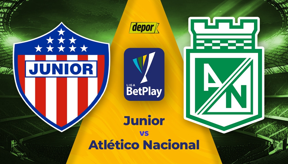 Junior vs. Atlético Nacional se enfrenta por la Liga BetPlay 2026. (Diseño: Depor)