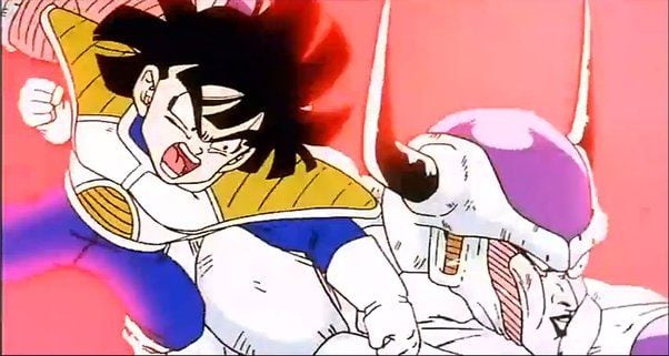 Un Gohan iracundo golpea a Freezer