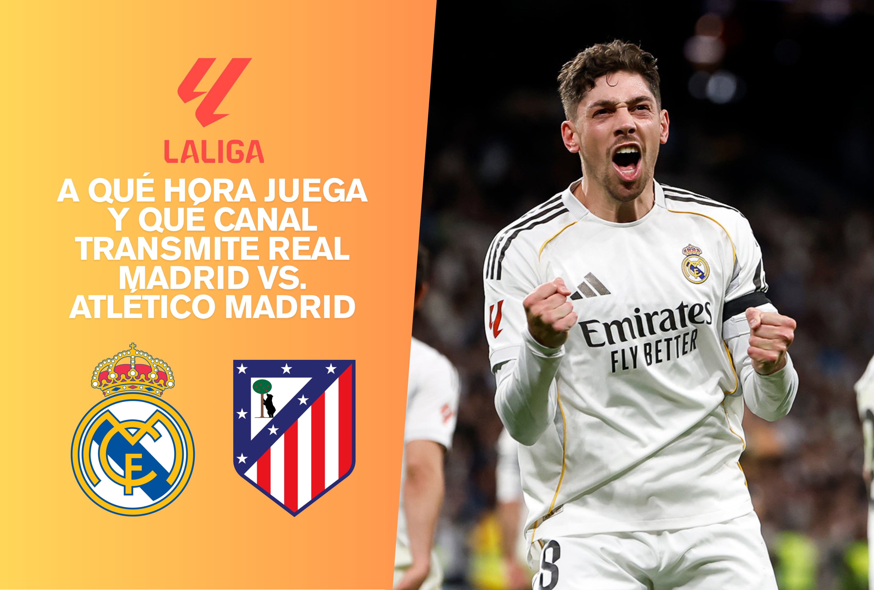 ¡Derbi madrileño hoy! Entérate a qué hora juega y qué canal transmite Real Madrid vs. Atlético Madrid en vivo para EE. UU., México y España. Sigue el partidazo de LaLiga 2026 por canales de TV y plataformas online. | Crédito: Real Madrid C.F. / Facebook / Composición Mag