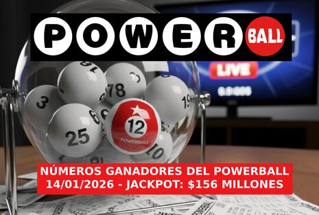 Números ganadores del Powerball EN VIVO hoy, 14/01/2026: resultados del sorteo jackpot de $156 millones en EE.UU.