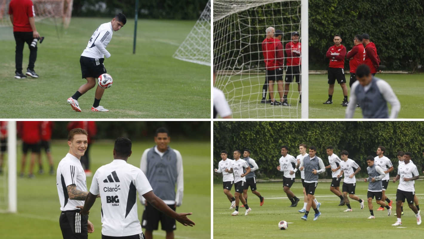 Entrenamiento de la selección peruana de fútbol con miras a la próxima fecha doble por las eliminatorias 2026. (Foto: Mario Zapata Nieto / @photo.gec)