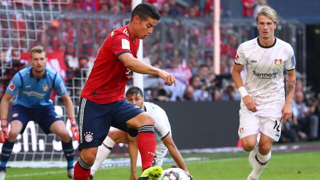 De un cabezazo mortal: James Rodríguez marcó su primer gol en la temporada con el Bayern Munich [VIDEO]