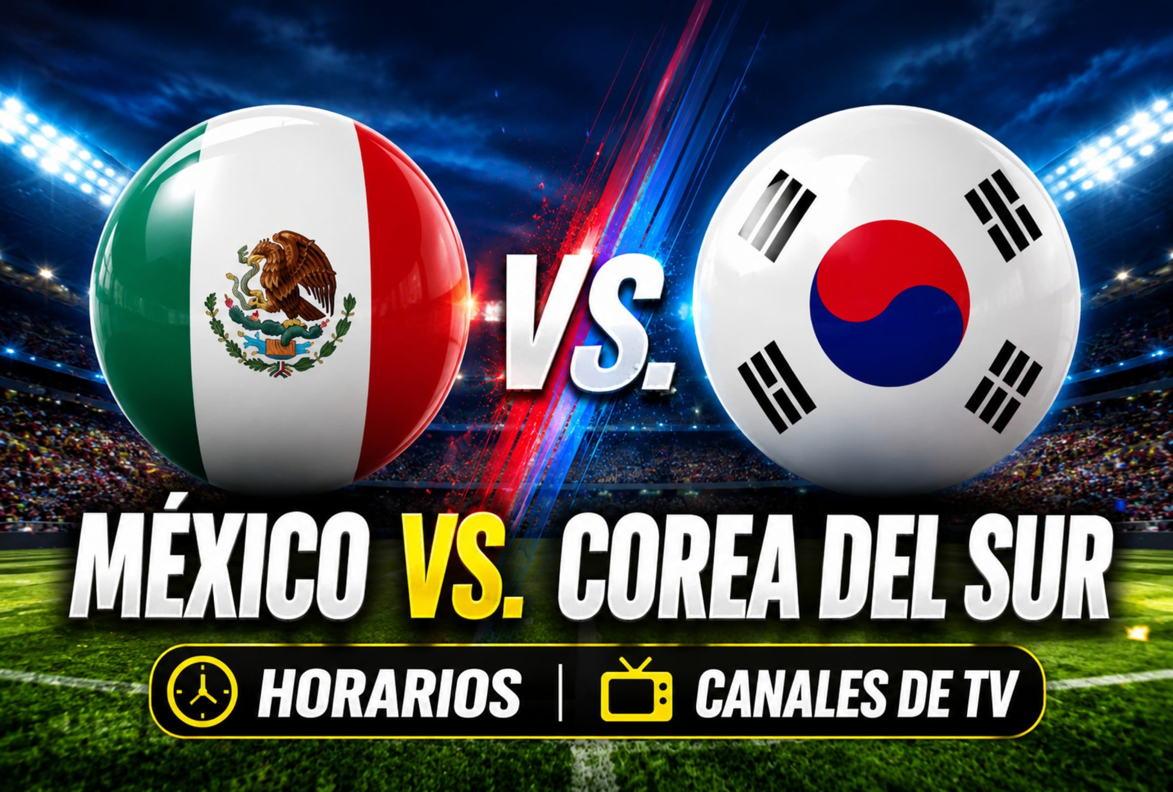 México enfrenta a Corea del Sur en uno de los partidos más atractivos de la fase de grupos de la Copa Mundial FIFA 2026. (Foto: Imagen creada por Mix usando Gemini)