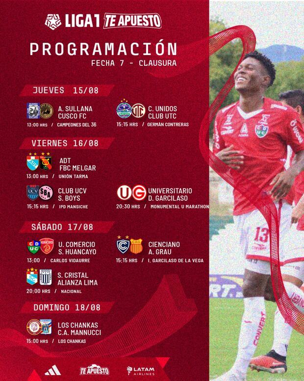 Programación de fecha 7 en la Liga 1. (Foto: Liga 1)