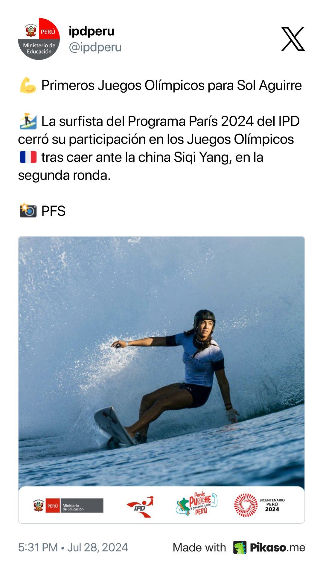Sol Aguirre se despidió de París 2024 en la ronda 2. (IPD)