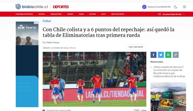 La victoria de Perú ante Uruguay dejó última a Chile en las Eliminatorias 2026: así reaccionó la prensa deportiva en el sur.