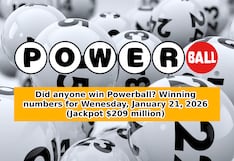Powerball results for January 21, 2026: winning numbers drawn for 209 million jackpot