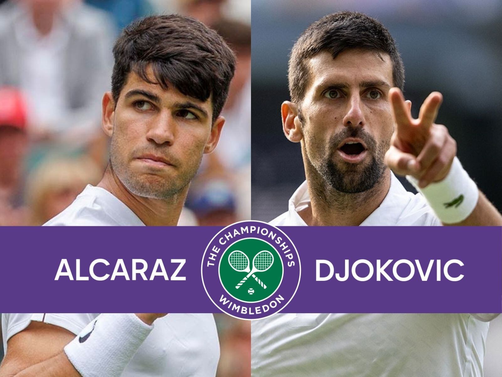 No te pierdas la final de Wimbledon 2024 entre Carlos Alcaraz y Novak Djokovic. Ambos se enfrentan en un duelo épico por el título del prestigioso Grand Slam. Sigue aquí el horario, canal TV y cómo verlo online en vivo. | Crédito: wimbledon.com / Composición Mix