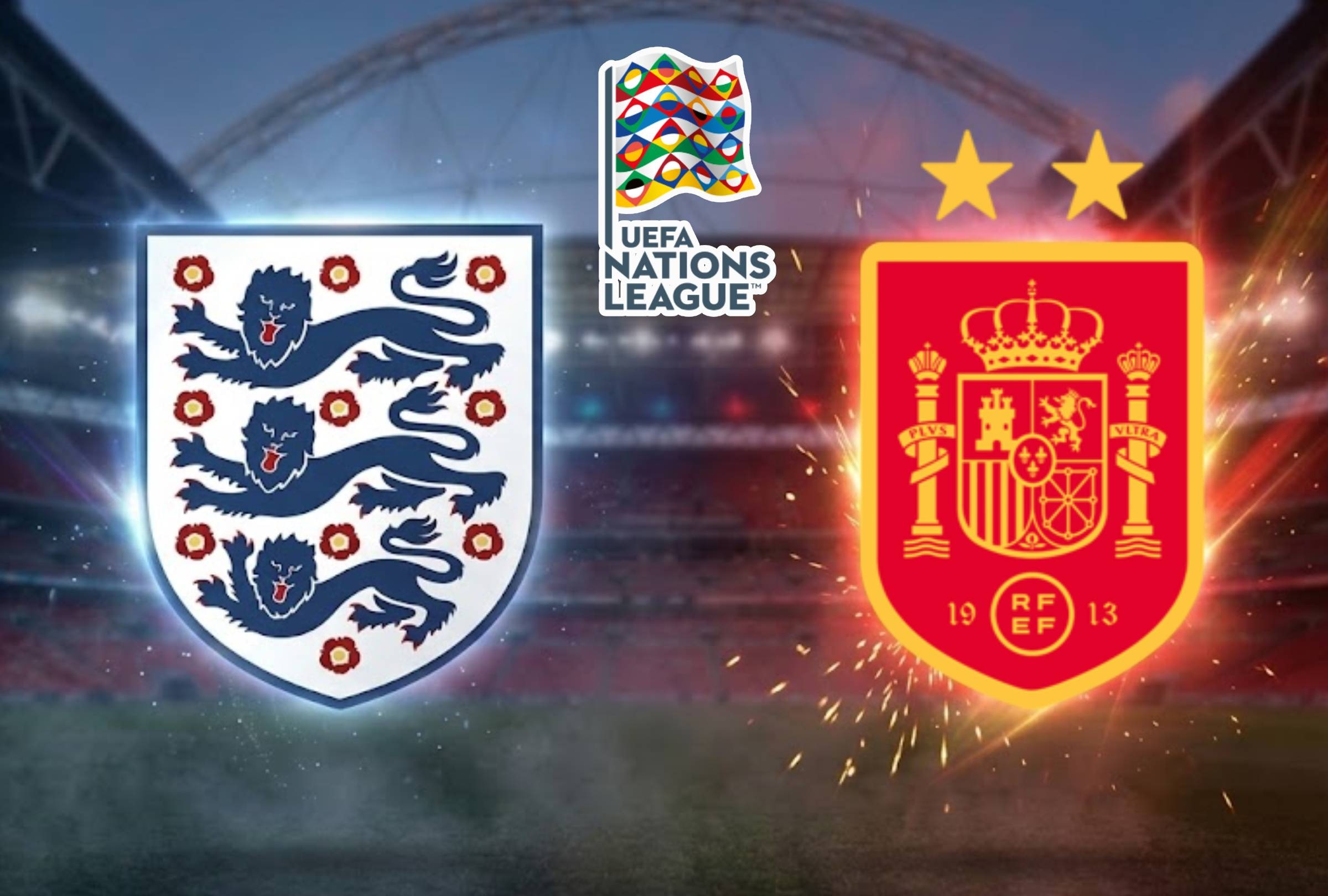LONDRES, INGLATERRA, 26-09-2026.- En qué canal ver y a qué hora juegan Inglaterra vs. España en Wembley por la primera jornada de la Liga de Naciones de la UEFA. FOTO: Imagen creada por la IA de Gemini.