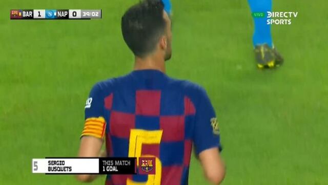 ¿Messi eres tú? Busquets marcó golazo para el 1-0 del Barcelona ante Napoli en Miami [VIDEO]