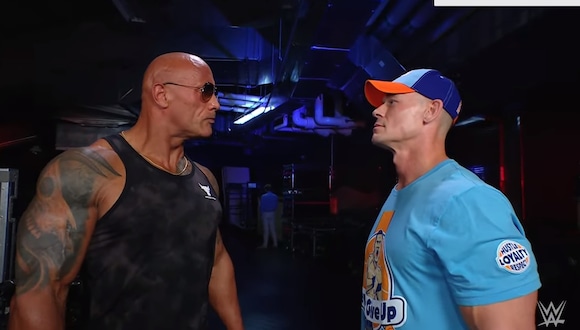 Dwayne Johnson y John Cena protagonizaron una escena detrás de cámaras en SmackDown (Foto: WWE)